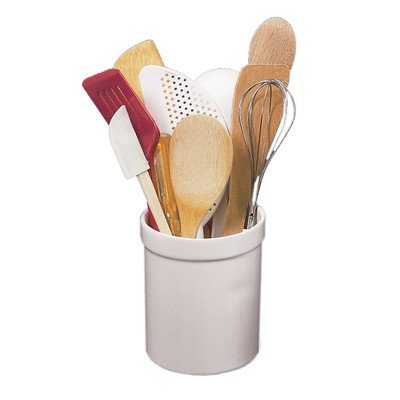 Fox Run Utensil Holder, White Stoneware