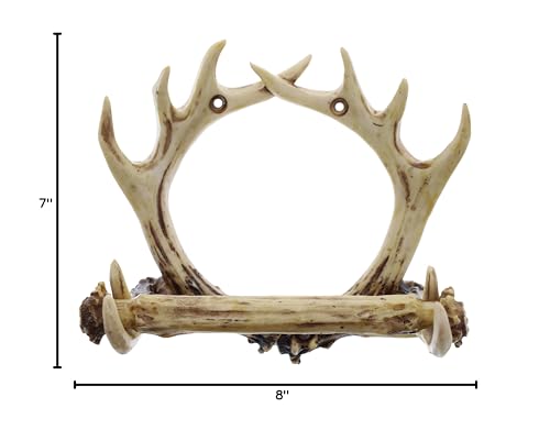 Rustic 8 Point Deer Antler Wall Mounted Toilet Paper Holder - Bathroom Decor