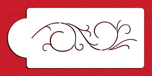 Designer Stencils Scrollwork Cake Stencil, Beige/Semi-Transparent