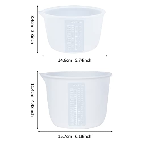 Silicone Measuring Bowl-Epoxy Resin, Fluid Art, Butter, Chocolate-Squeeze Pour Mixing-Bpa Free-Large Set Of 2 1000Ml/36Oz(4 Cups