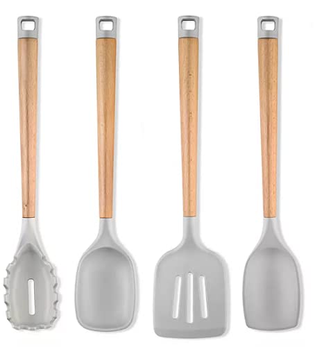 Hampton Forge Beechwood/Grey Silicone 4 Pc Set T0630, 1.35 Lb