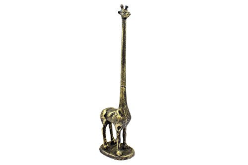 Handcrafted Nautical Decor Rustic Gold Cast Iron Giraffe Extra Toilet Paper Stand 19'' - Cast Iron Bathroom