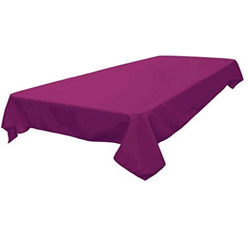 LA Linen Polyester Poplin 60 by 90-Inch Rectangular Tablecloth  Magenta