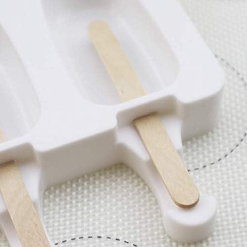 Aeyistry Popsicle Silicone Moldswith Lid,4 Cavities Mini Ice Cream Mold With 20 Wooden Sticks,Reusable Popsicle Molds For Diy Ea