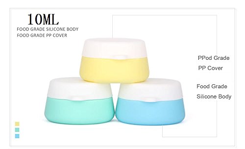 Bluesunshine Silicone Cosmetic Containers Cream Jar With Sealed Lids, 3 Pieces - Food Grade Silicone - Bpa Free - Great For Trav