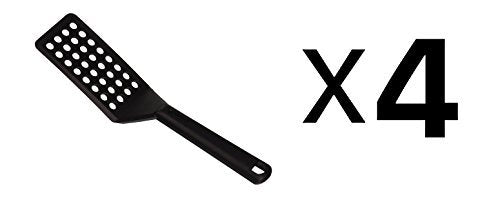 Norpro Beveled Heat Resistant Nylon Spatula W/Drain Holes, Black 97 (4-Pack)
