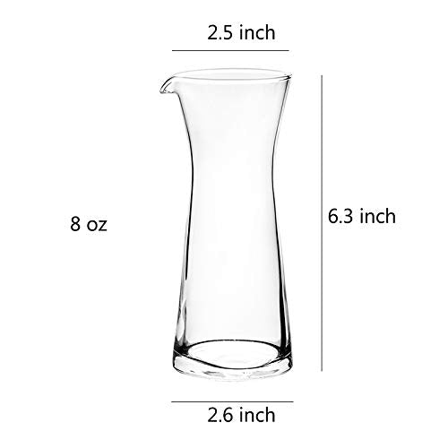Sizikato Clear Glass Coffee Milk Creamer Pitcher, 8 Oz