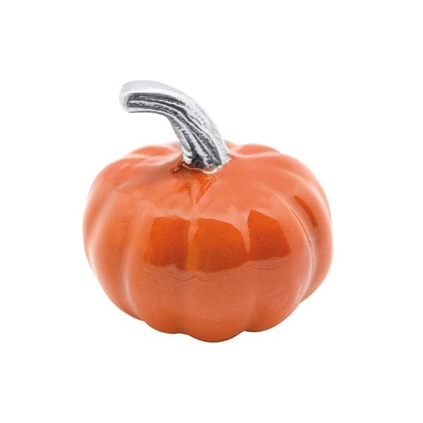 Mariposa Orange Pumpkin Napkin Weight, One Size, Silver