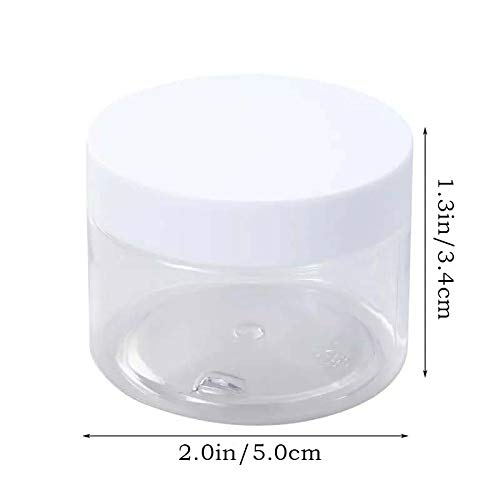 24 Pcs 1Oz Plastic Cosmetic Jars,Round Leak Proof Clear Container With Lid,Wide-Mouth Refillable Small Storage Containers For Sl