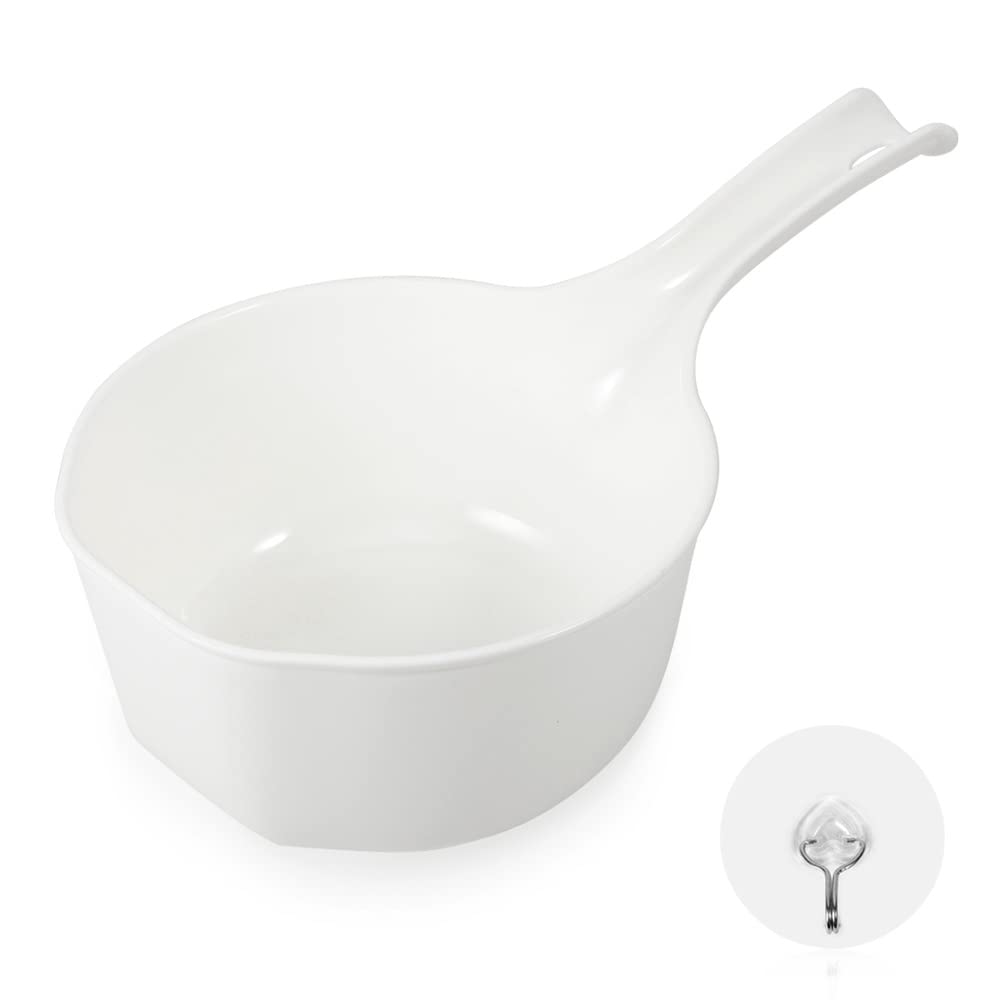 Pamiso 2 Pcs Water Scoop For Bath, Plastic Shower Bucket, Water Bath Scoop, Bathroom Water Scoop Cup, Bathing Ladle With Adhesiv