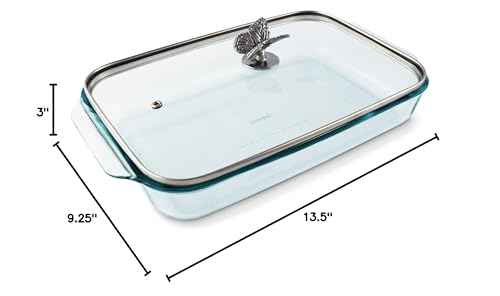 Arthur Court Glass Casserole Dish With Metal Butterfly Lid Handle Baking Dish - Perfect To Keep Your Buffet Sides Protected And