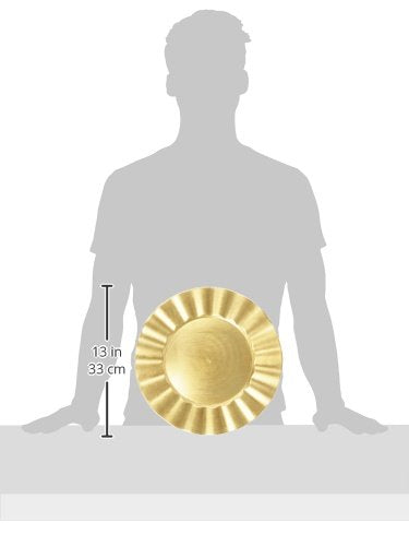 Chargeit By Jay Ruffle Rim Charger Large Decorative Melamine Service Plate For Home & Professional Fine Dining-For Upscale Cater