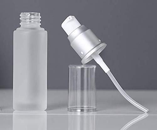 3Pcs 15Ml 0.5Oz Refillable Upscale Translucent Frosted Glass Travel Lotion Pump Bottle Dispense Empty Toiletry Travel Bottles Co
