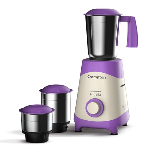 Crompton Nigella 500 Watts Mixer Grinder (AcgmNigella500W3J) Lavender & White