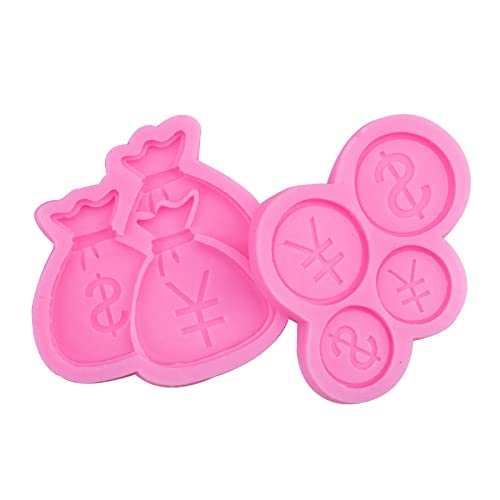 Cestony 2Pcs/Set Purse And Money Silicone Molds For Diy Cake Fondant Biscuit Cookies Sugar Pudding Chocolate Hard Candies Desser