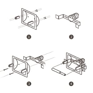 Recessed Toilet Paper Holder White - Bathroom Toilet Tissue Holder Wall Mount Recessed Toilet Paper Roll Holder Stainless Steel