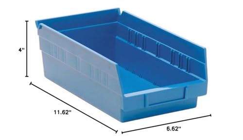 Quantum Storage Systems Quantum Storage Qsb102Bl 30-Pack 4'' Hanging Plastic Shelf Bin Storage Containers, 11-5/8'' X 6-5/8'' X