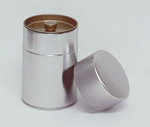 Kotodo Silver Tea Tin Canister: Long Type 5.3Oz (150G), Japan