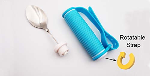 Flexible Stainless Steel Spoon With Adjustable Strap 360 Degree Rotatable Eating Aids Utensils For Disabled Patient Elder Arthri