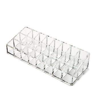 Drake 24 Lipstick Section Cosmetic Storage Box 24 Sec Plastic Make Up Lipstick Organizer Lipstick Holder Case(24 Sec)