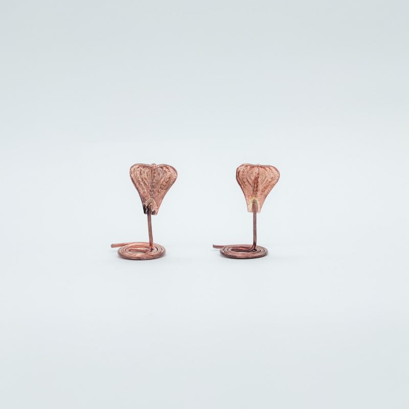 Rolimoli Copper Naag Nagin Pair/Tambe Ke Naag Nagin For Astrology And Vastu Remedies (Height : 3.2Cm | 5.54Gm) Pack Of 02