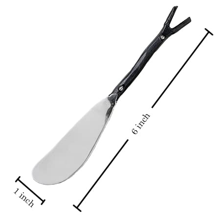 Rustic Tree Branch Steel Condiment Spreaders, Set Of 4