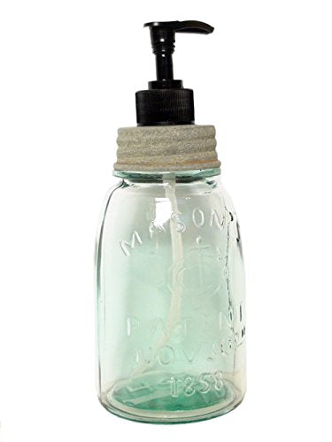 Midget Pint Mason Jar Soap Dispenser - Barn Roof Lid