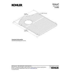 Kohler Octave Left-Hand Sink Rack For Octave K-3842 And K-3843 Sinks, Stainless Steel