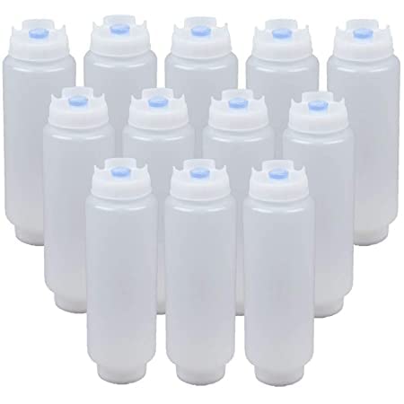FIFO Squeeze Bottle Refillable 16 oz Blue Tip (12 Pack)