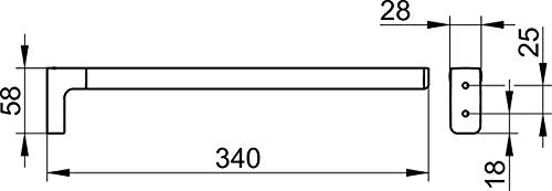 Keuco 12722010000 340Mm One Arm Towel Holder - Chrome