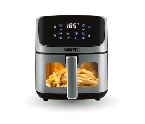 Cookwell Air Fryer - 5L With See Through Window - 1400W (Grey & Black)