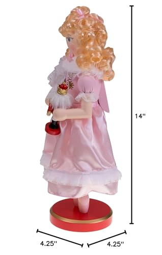 Clever Creations Clara 14 Inch Traditional Wooden Nutcracker, Festive Christmas D  cor for Shelves and Tables