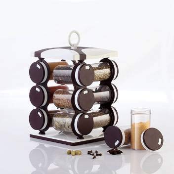 Seaspirit Revolving Spice Rack Set12 In 1 Revolving Masala Spice Rack For Kitchen (12 Pieces)