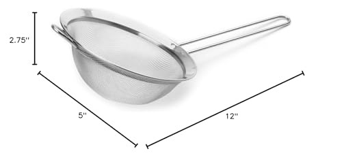 Farm To Table Stainless Steel Mesh Strainer 5 Inches Steel