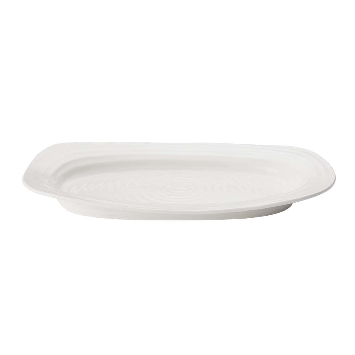 Portmeirion Sophie Conran White Sandwich Tray | Porcelain Serving Tray For Appetizers, Snacks, And Sandwiches | 13.5 X 9 Inch |