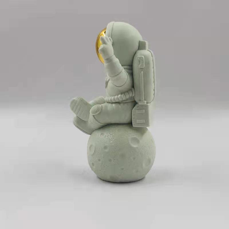 BUBUHSHM Figurine Statue Astronaut Sculpture Spaceman D  cor,Sculptures Home D  cor,White Shelf Decoration,Tabletop Decoration,C