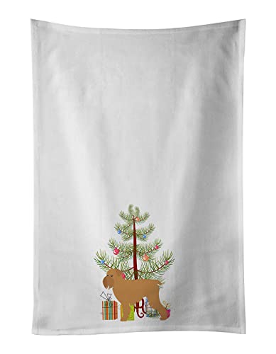Brussels Griffon Merry Christmas Tree White Kitchen Towel Set of 2