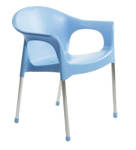 Cello Metallo Cafeteria Set Of 6 Chairs (Blue) | Strong And Durable | Easy To Clean | Chair For Living Room, Bed Room, Kitchen, 