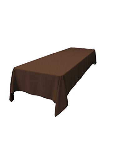 LA Linen Polyester Poplin 60 by 108-Inch Rectangular Tablecloth  Brown