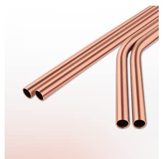 2Activelife Copper Straws, Pure Copper Drinking Straws Gift Set Food Safe 8.5Inch Long Handcrafts Bent And Straight Copper Straw