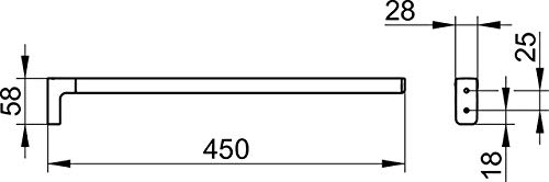 Keuco 12720010000 450Mm One Arm Towel Holder - Chrome