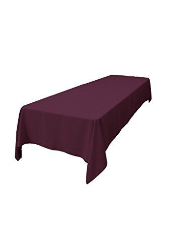 LA Linen Polyester Poplin Rectangular Tablecloth  60 by 120-Inch  Eggplant