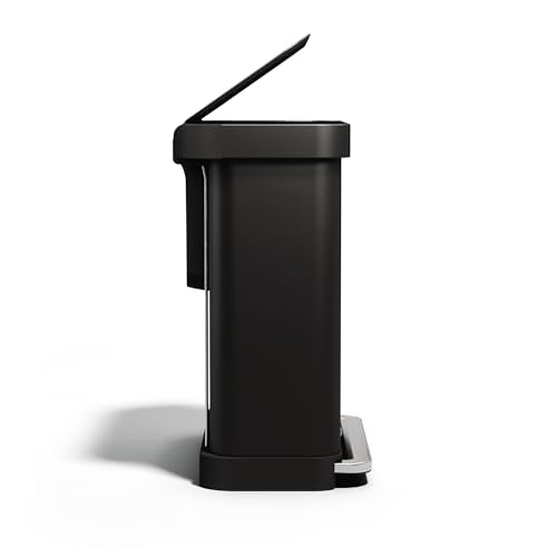 simplehuman 58L Liner Rim Rectangular Recycler, 24L+ 34L, Matte Black