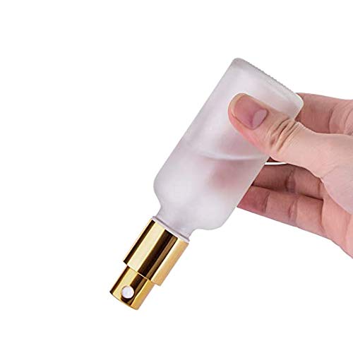 12 Pack 1 Oz Frosted Glass Spray Bottles With Fine Mist Sprayer & Golden Pump Cap,Empty Travel Size Perfume Atomizer Liquid Cont