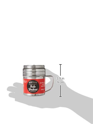 Hic Kitchen Adjustable Dry Rub Shaker With Holes For Medium And Coarse Grind Seasonings, Stainless Steel, 1-Cup Capacity
