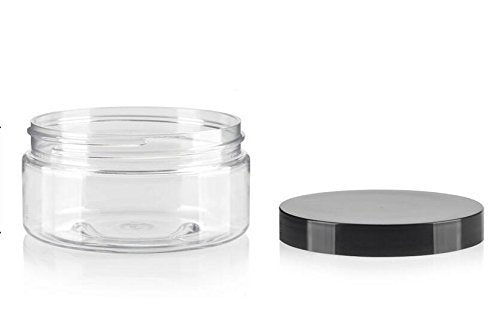 6Pcs 250Ml 8.5Oz Empty Clear Plastic Bottle With Black Lids For Cream Lotions And Little Crafts Jars Glitter Nails Cosmetic Stor