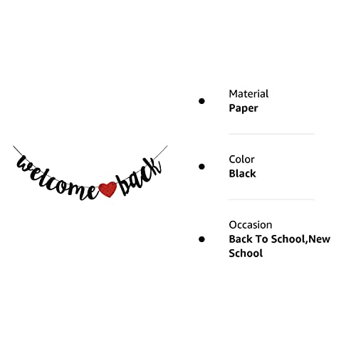 Welcome Back Banner Black Back To School Party Hanging Banner Welcome Back Garland For Welcome First Day Of School Party Classro