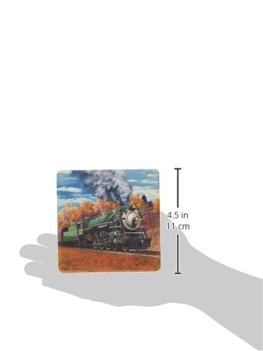 Coasterstone Absorbent Coasters, 4-1/4-Inch, ''Trains'', Set Of 4