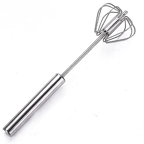 Samta Stainless Steel Whisks, Hand Push Whisk Blender SemiAutomatic Mixer Egg Milk Beater Frother Rotating For Blending, Whiski