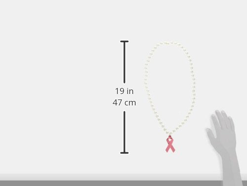 Beads With Pink Ribbon Medallion